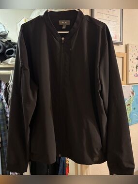 Black FLX Bomber Jacket Men’s XL - 90% Polyester, 10% Spandex